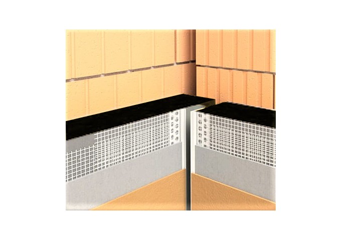 Cornière dilatation 90° LD.LS + Filet 10x10cm PVC pièce 2.5mètres