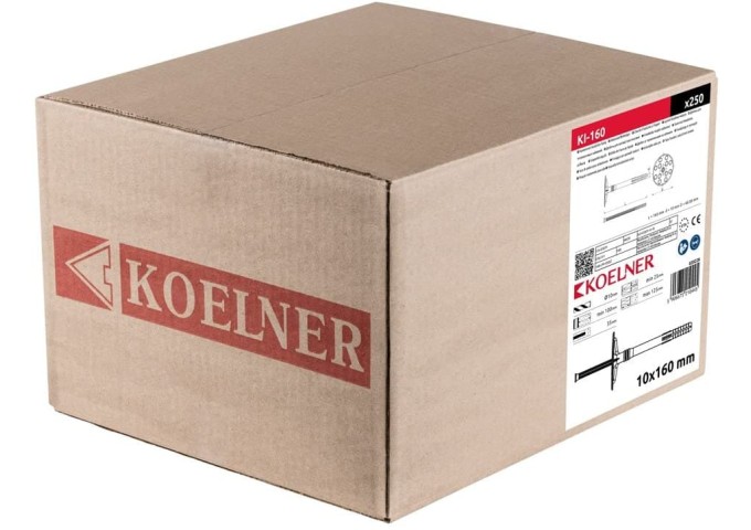 Chevilles ISOLANT 160x10mm Clou PVC KI.10 Koelner boite 250pièces