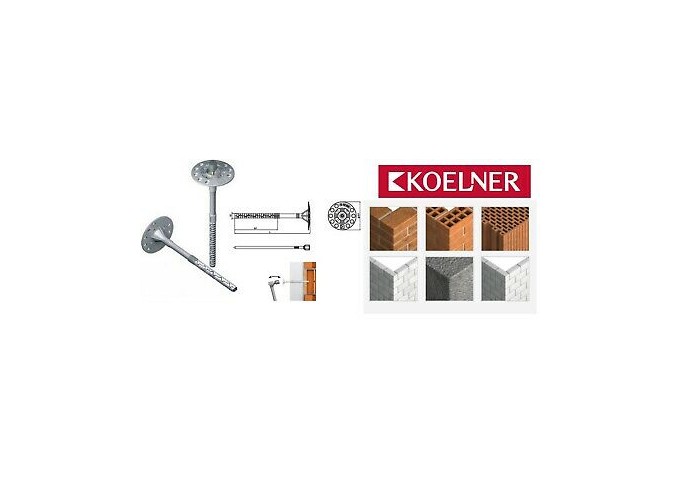 Chevilles ISOLANT 160x10mm Clou PVC KI.10 Koelner boite 250pièces