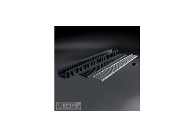 Caniveau Likodrain RESINE WLC.Z 100x11x7cm + grille 1m+ 1 bouchon