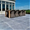 Carrelage . Dalle 80x80x3cm en pierre bleu Vietnam poncé et scié pièce