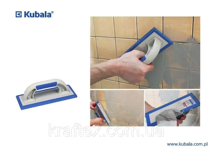 Taloche plastique avec bords biseautés 240x95mm avec support caoutchouc 5mm Kubala 0325 pièce