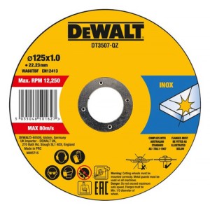 Disque en Carbone pour Alu-Inox 125x1x22.3 mm Dewalt/ pièce
