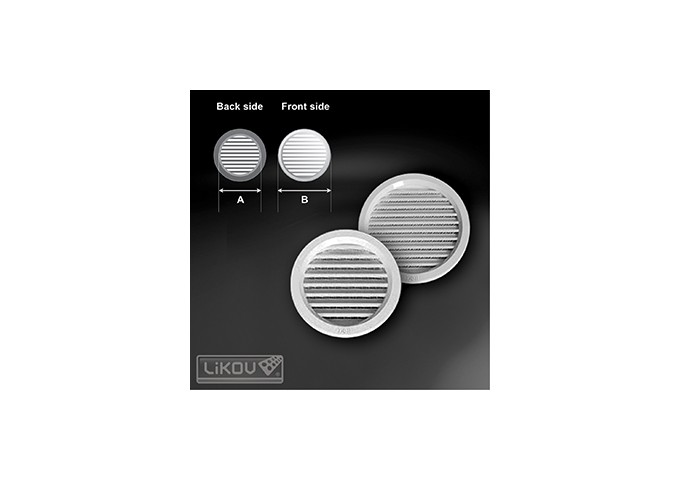 Grille ronde blanche ventilation + moustiquaire RR 100 alb pièce