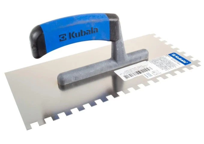 Platresse Dentelée 8x8mm en acier 270x130mm avec poignée plastique G.1 Kubala 0203 pièce