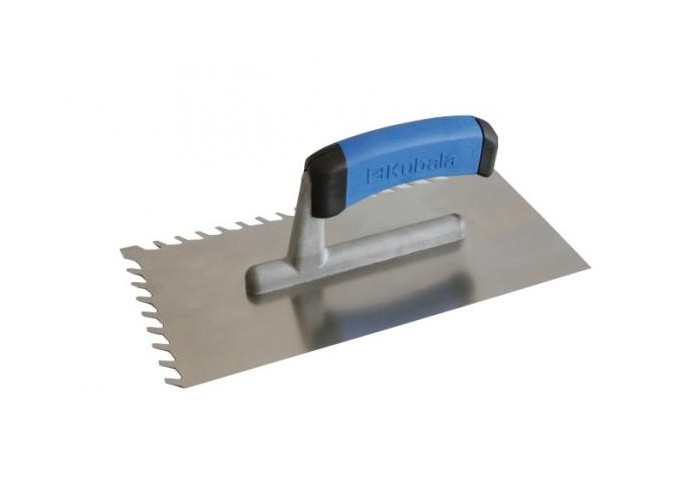 Platresse Dentelée 8x8mm en acier 270x130mm avec poignée plastique plat G.1 Kubala 0487 pièce