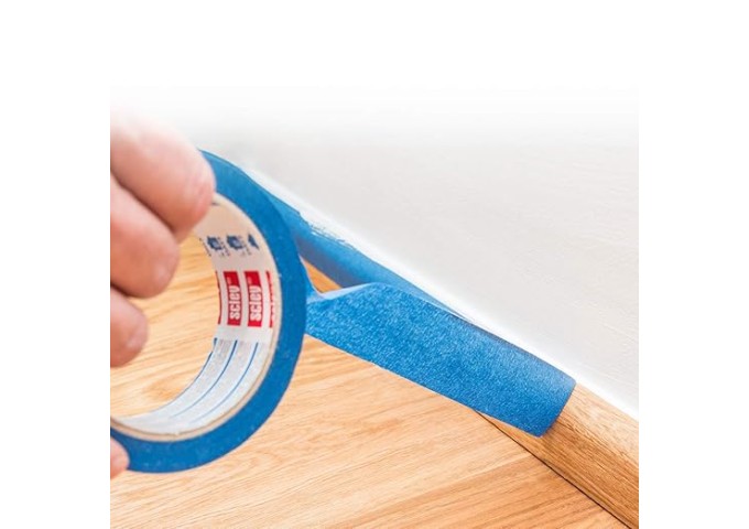 Tape . Ruban adhésif 38mm Bleu pour travaux peintures 586 Scley Rouleau 33mètres