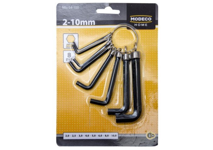 Set de clefs allen 2.10mm Modeco Home set de 8 pièces