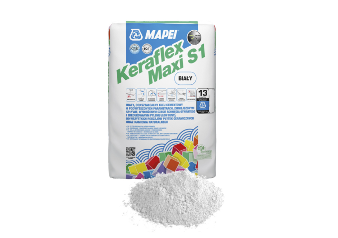 Keraflex Maxi S1 C2TE colle carrelage BLANCHE sols.murs Intérieur.Extérieur palette 50 sacs x 23Kg 1150Kg