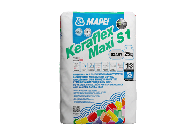 Keraflex Maxi S1 C2TE colle carrelage BLANCHE sols.murs Intérieur.Extérieur palette 50 sacs x 23Kg 1150Kg