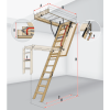 Escalier Bois 70x120cm LWK Plus 280cm FAKRO escamotable pour grenier pièce