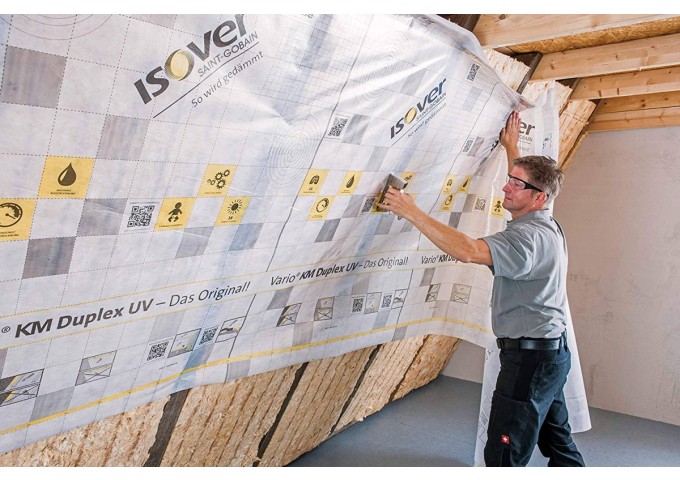 Pare vapeur . frein.vapeur Isover Vario 27002 KM DUPLEX 40x1.5mètres Rouleau 60m²