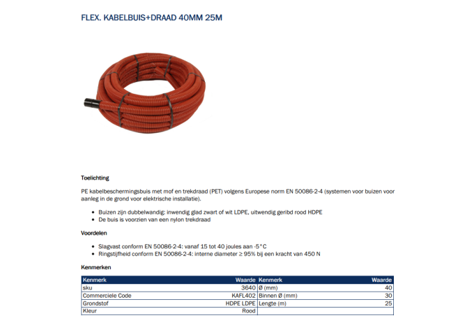 Gaine technique Tire.fil 110mm rouleau 25mètres