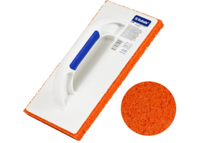 Taloche en plastique avec éponge orange 280x140mm poignée Kubala pièce