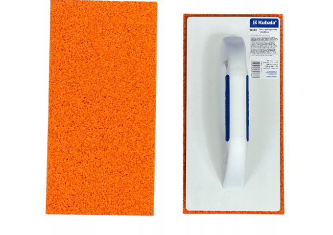 Taloche en plastique avec éponge orange 280x140mm poignée Kubala pièce