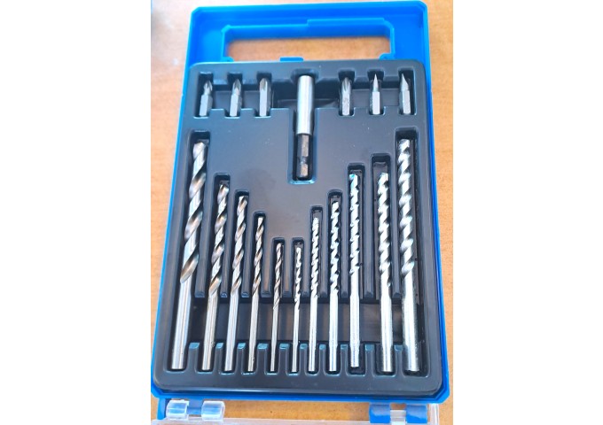 Set de 6mèches béton + 5mèches métal + 6bits + 1porte bit 1 boite