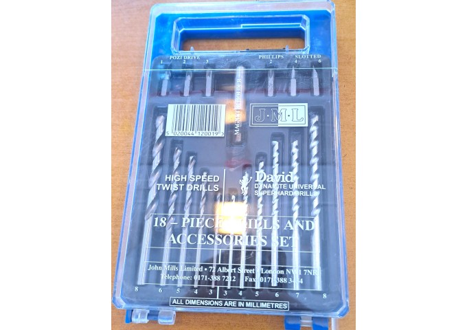 Set de 6mèches béton + 5mèches métal + 6bits + 1porte bit 1 boite