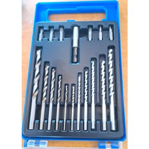 Set de 6mèches béton + 5mèches métal + 6bits + 1porte bit/ 1 boite