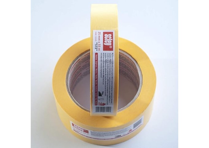 Tape . Ruban adhésif 25mm Orange pour travaux peinture *572* Scley rouleau 33mètres