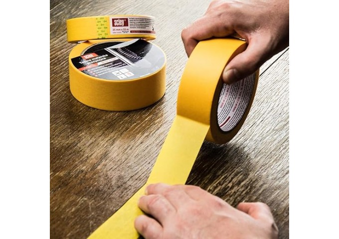 Tape . Ruban adhésif 25mm Orange pour travaux peinture *572* Scley rouleau 33mètres