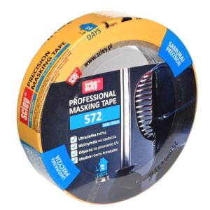Tape - Ruban adhésif 25mm Orange pour travaux peinture *572* Scley/ rouleau 33mètres