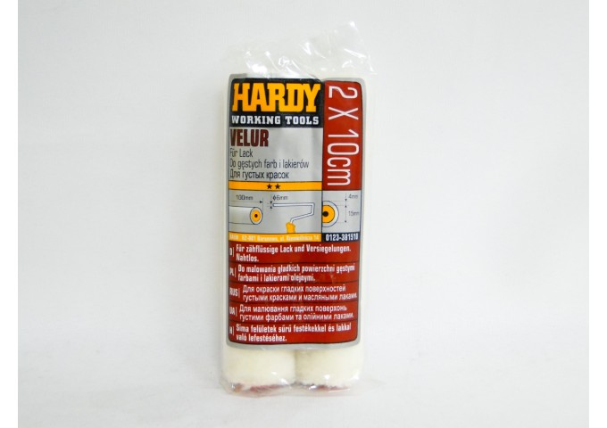 Set de 2 rouleaux VELUR 2x10cm pour peintures avec solvants Hardy pièce