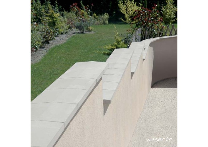 Couvre mur béton 50x30cm DELTA 2 pans pièce