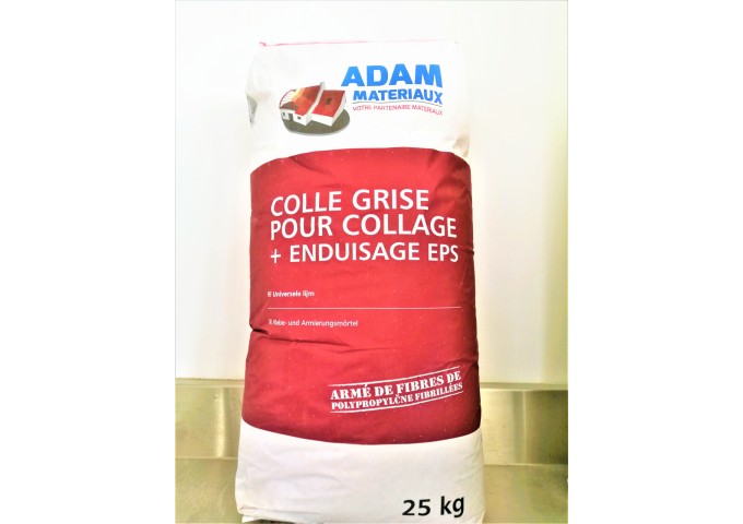 Colle Grise pour collage + enduisage isolants EPS Adam Materiaux sac 25kg