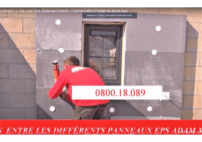 Mousse PUR pour collage EPS non expansive à visser Adam Materiaux bombe 750ml